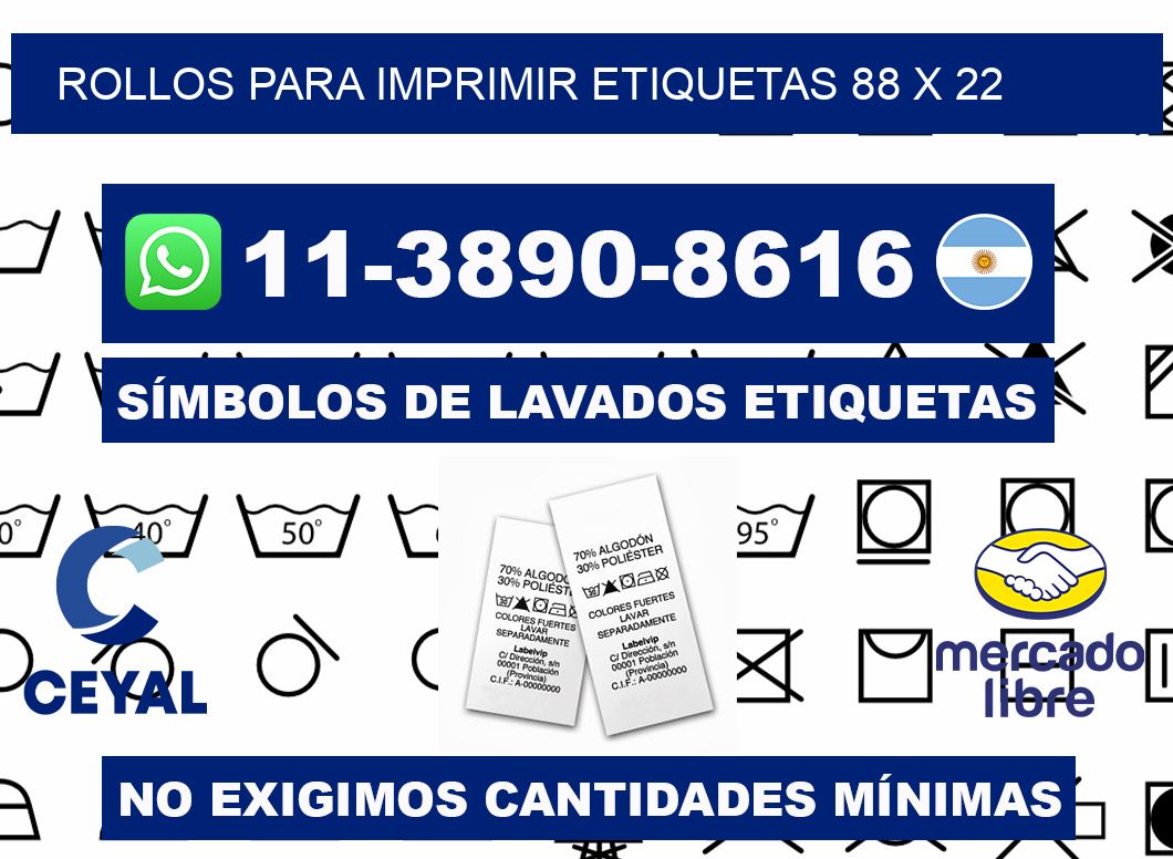 rollos para imprimir etiquetas 88 x 22