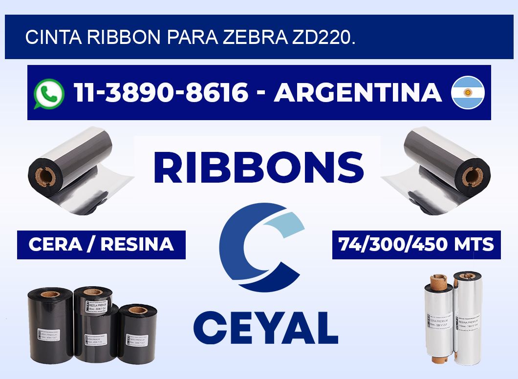CINTA RIBBON PARA ZEBRA ZD220.