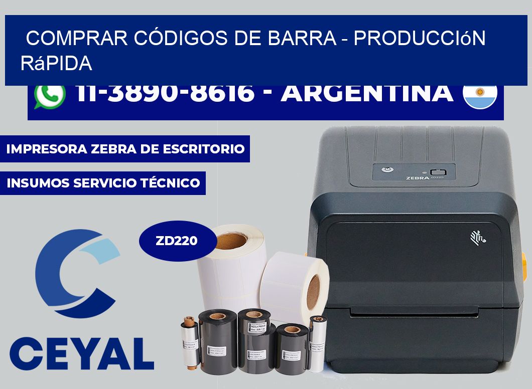 COMPRAR CÓDIGOS DE BARRA - Producción rápida