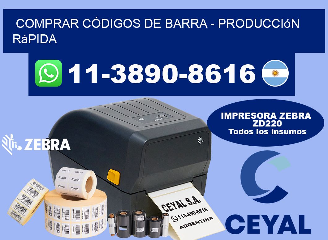 COMPRAR CÓDIGOS DE BARRA - Producción rápida