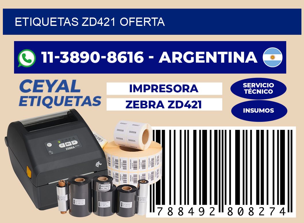 ETIQUETAS ZD421 oferta