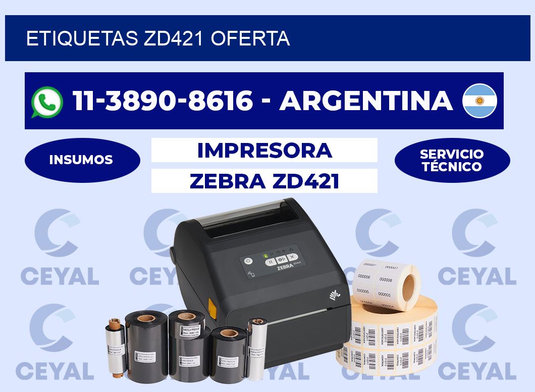 ETIQUETAS ZD421 oferta