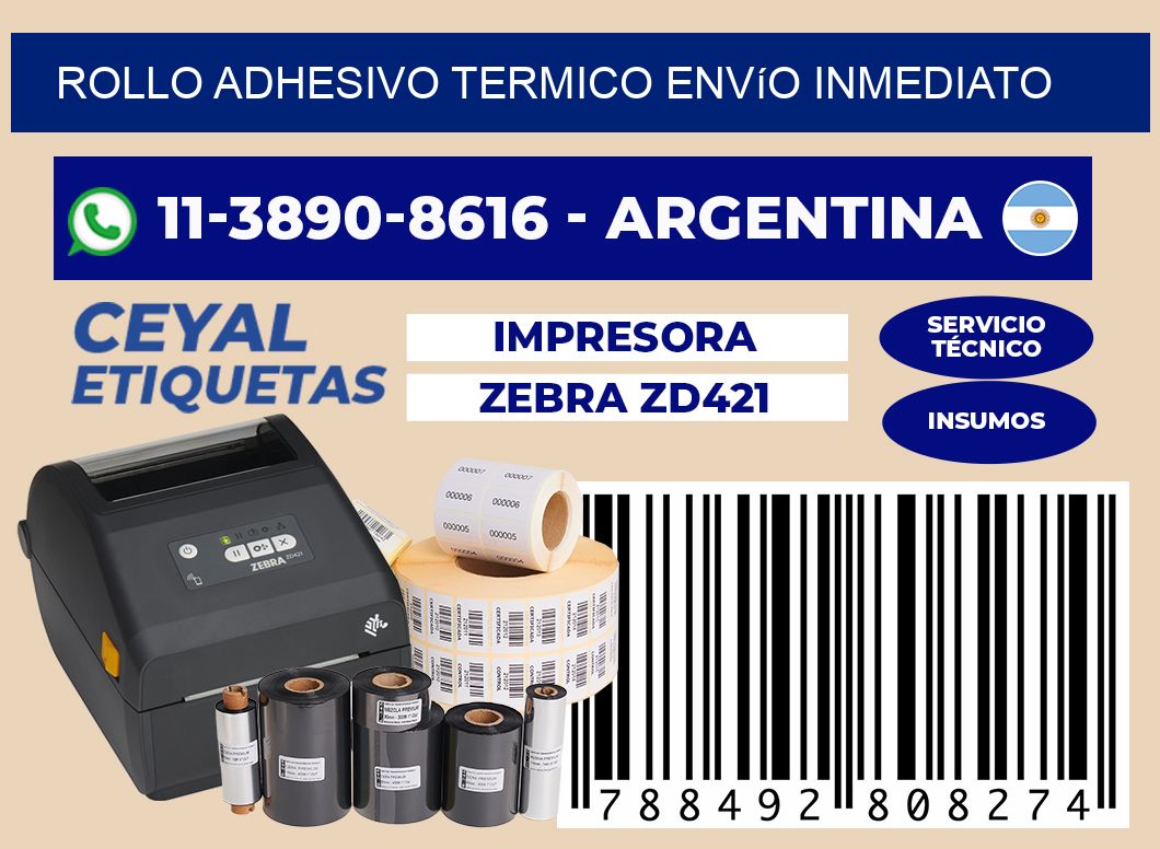 ROLLO ADHESIVO TERMICO Envío inmediato