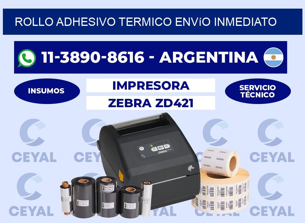 ROLLO ADHESIVO TERMICO Envío inmediato