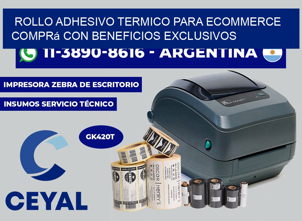 ROLLO ADHESIVO TERMICO PARA ECOMMERCE Comprá con beneficios exclusivos