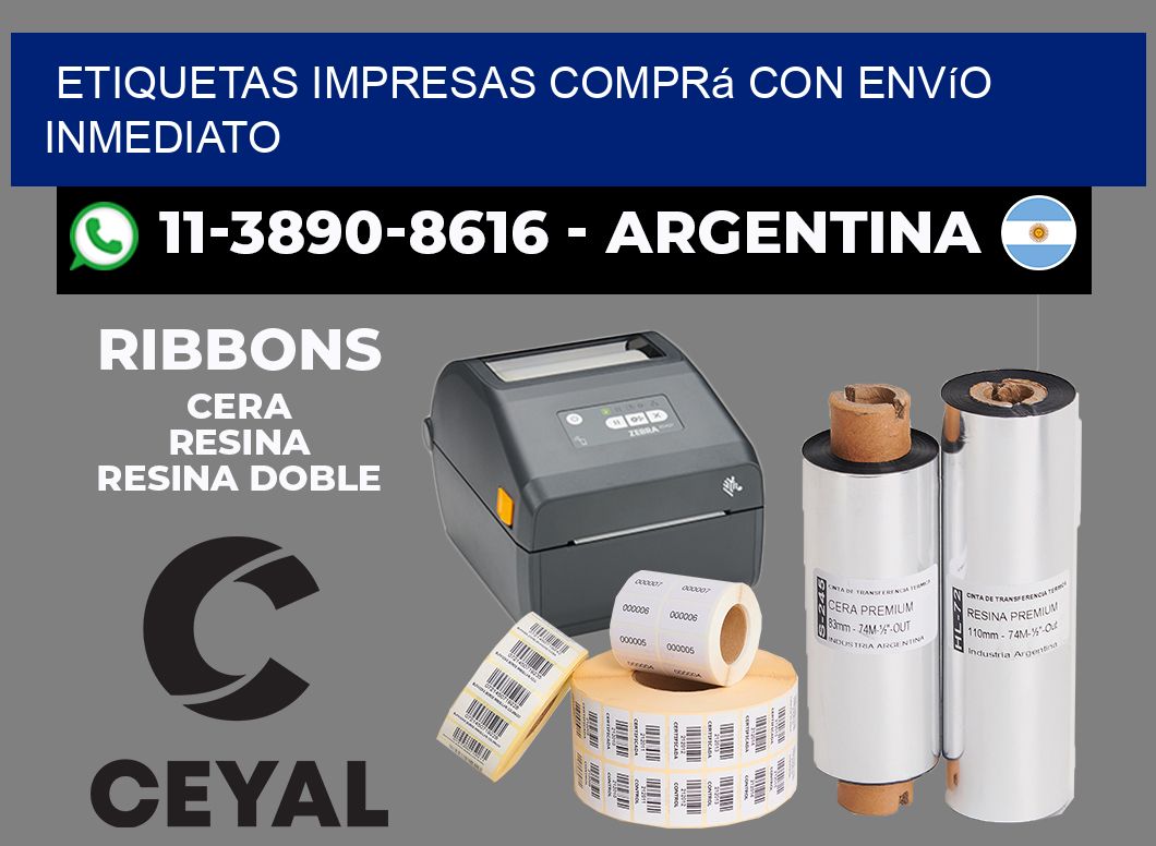 etiquetas impresas Comprá con envío inmediato