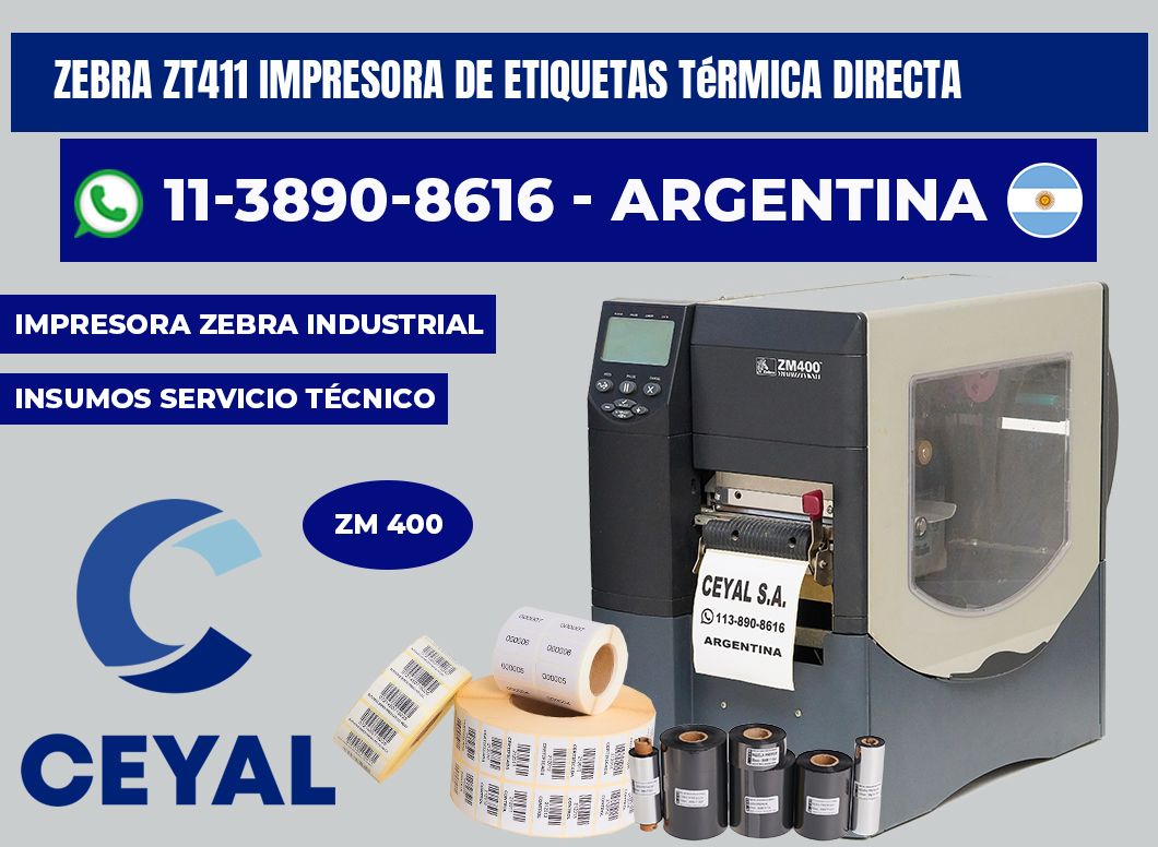 zebra ZT411 impresora de etiquetas térmica directa