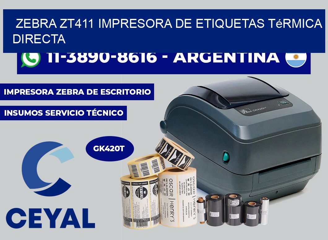 zebra ZT411 impresora de etiquetas térmica directa