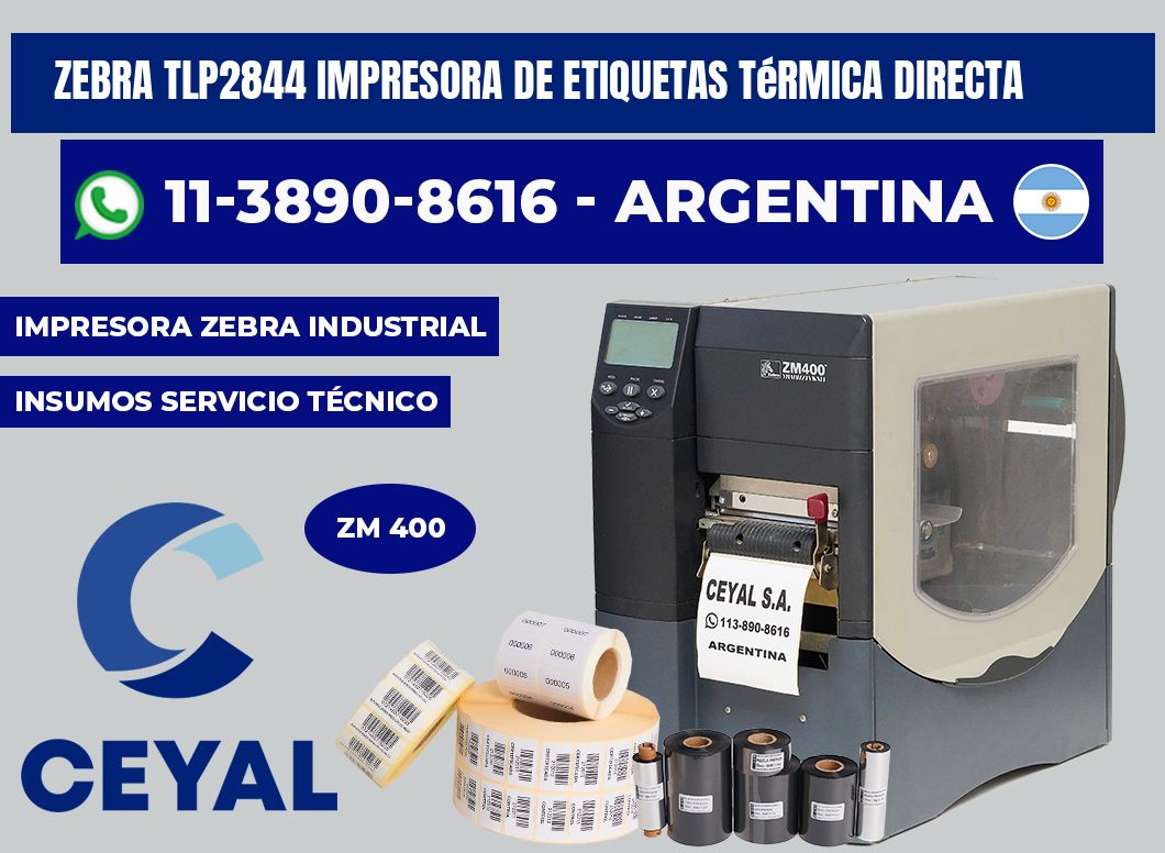 zebra tlp2844 impresora de etiquetas térmica directa