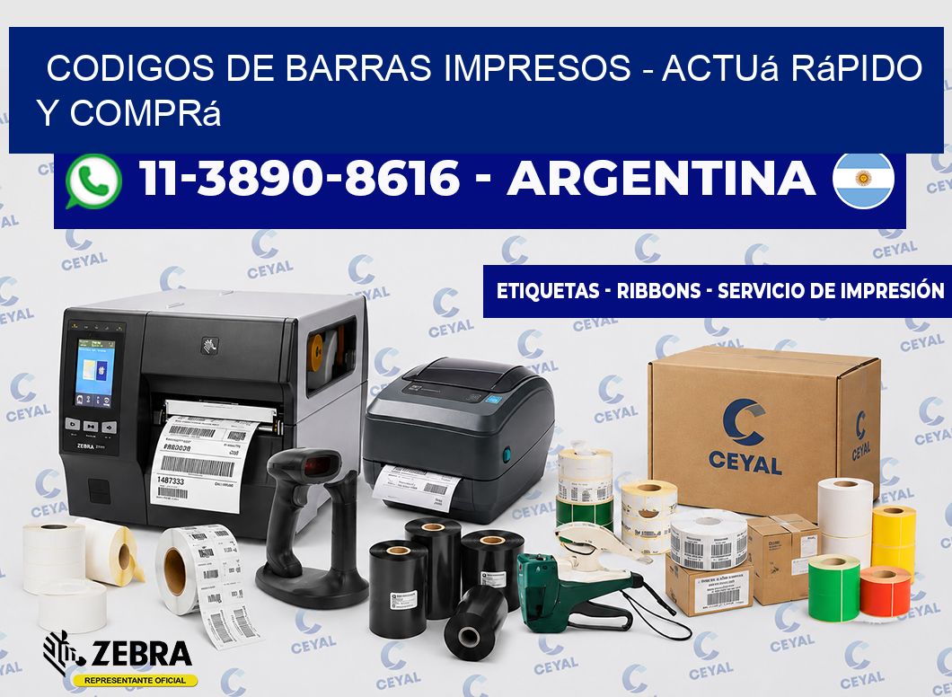 CODIGOS DE BARRAS IMPRESOS - Actuá rápido y comprá