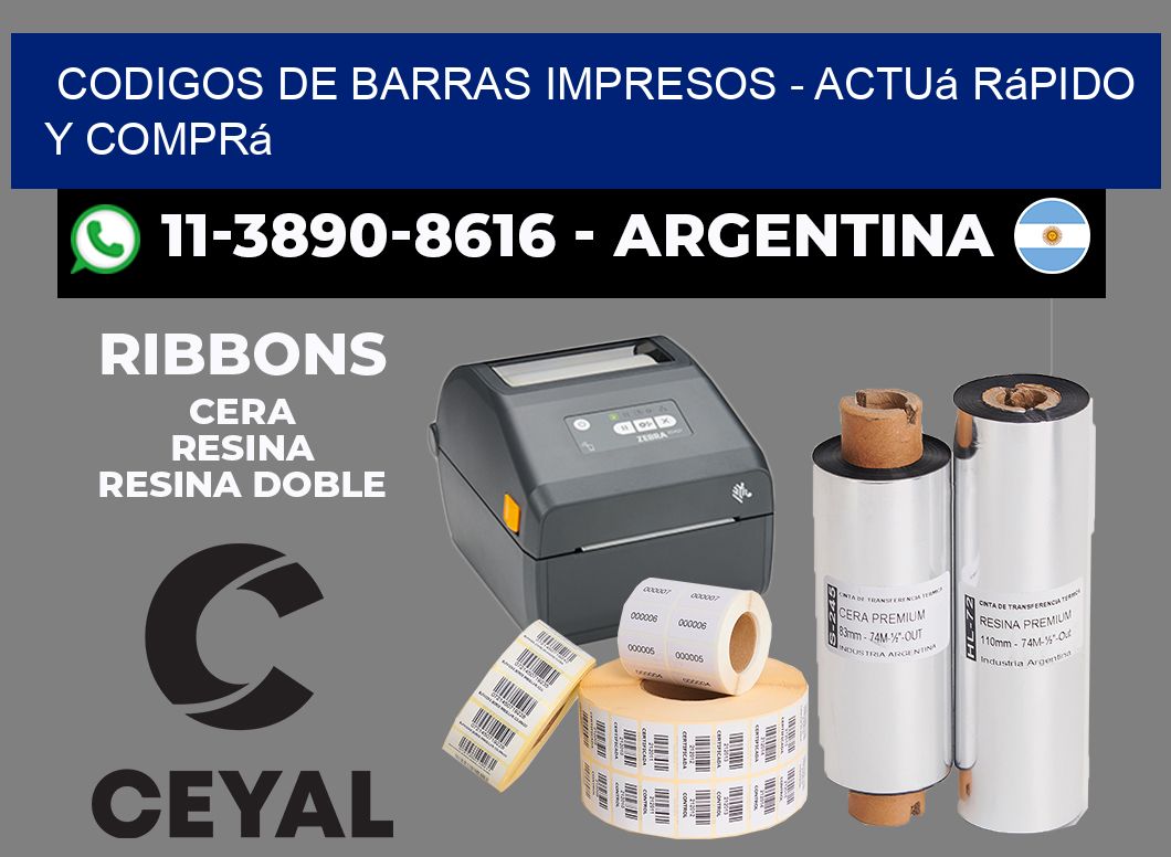 CODIGOS DE BARRAS IMPRESOS - Actuá rápido y comprá