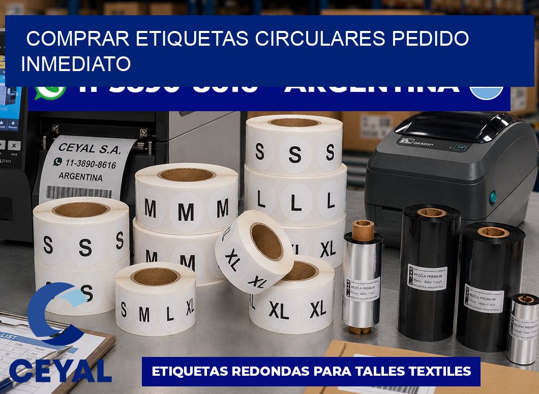 COMPRAR ETIQUETAS CIRCULARES Pedido inmediato