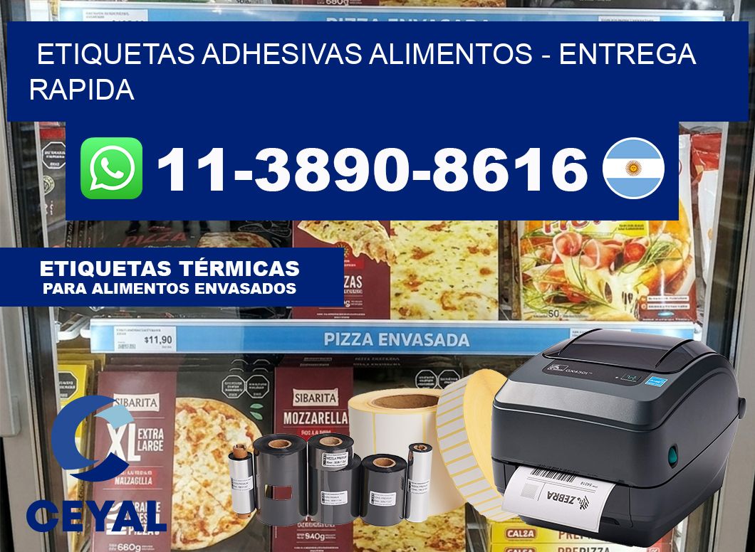 ETIQUETAS ADHESIVAS ALIMENTOS - entrega rapida