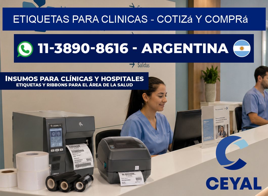 ETIQUETAS PARA CLINICAS - Cotizá y comprá