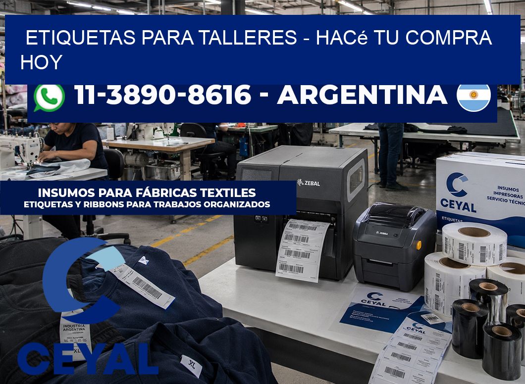 ETIQUETAS PARA TALLERES – Hacé tu compra hoy