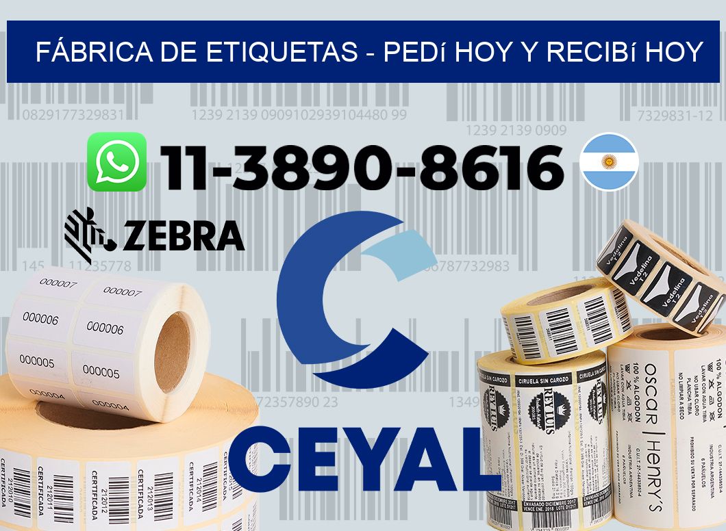 FÁBRICA DE ETIQUETAS - Pedí hoy y recibí hoy
