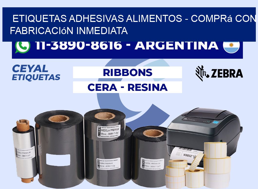 ETIQUETAS ADHESIVAS ALIMENTOS - Comprá con fabricación inmediata