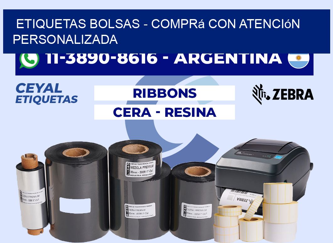 ETIQUETAS BOLSAS - Comprá con atención personalizada