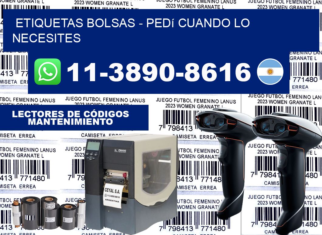 ETIQUETAS BOLSAS - Pedí cuando lo necesites