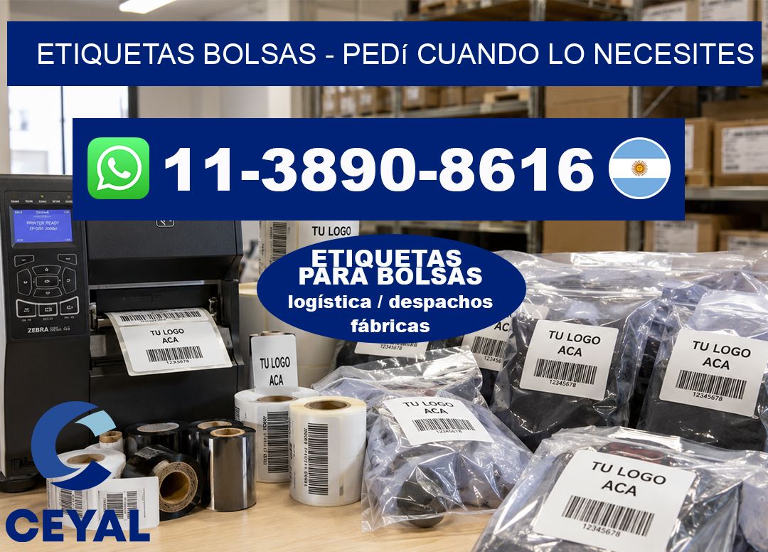 ETIQUETAS BOLSAS – Pedí cuando lo necesites