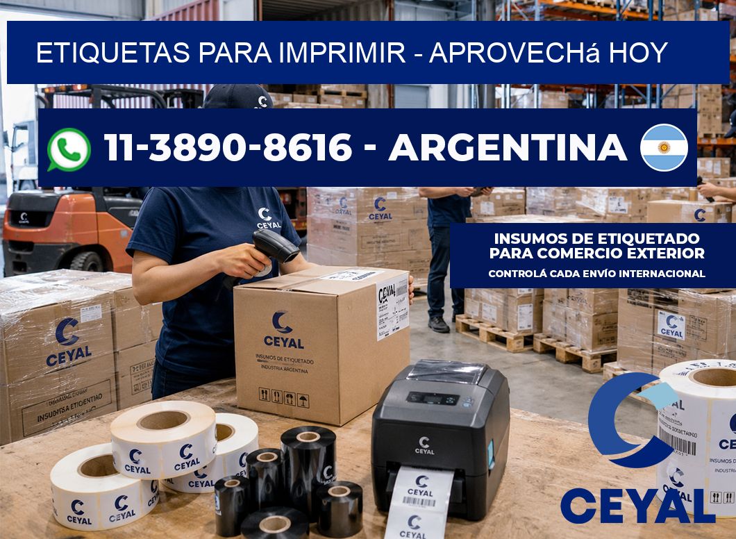 ETIQUETAS PARA IMPRIMIR - Aprovechá hoy