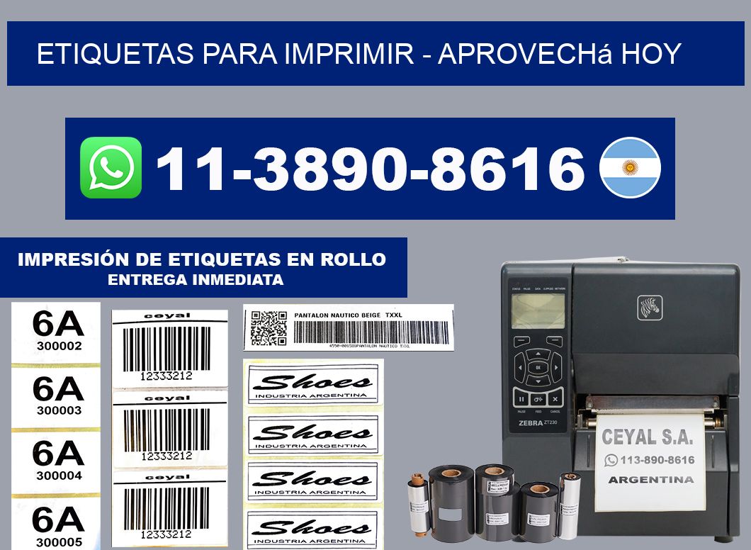 ETIQUETAS PARA IMPRIMIR - Aprovechá hoy