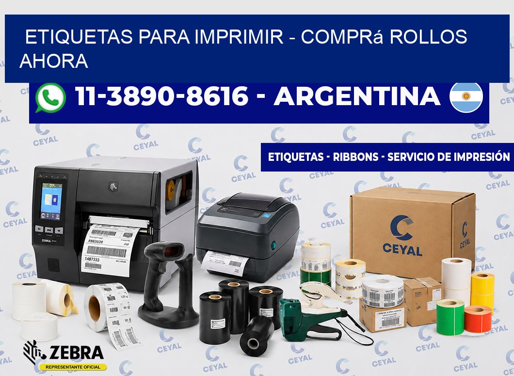 ETIQUETAS PARA IMPRIMIR - Comprá rollos ahora