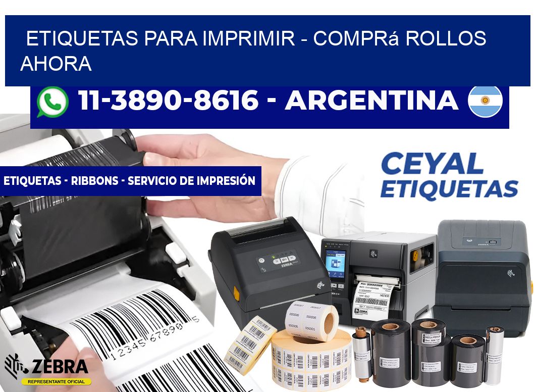 ETIQUETAS PARA IMPRIMIR - Comprá rollos ahora