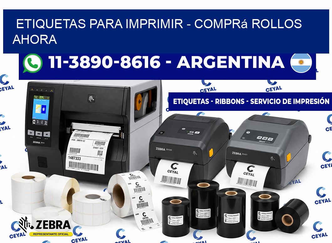 ETIQUETAS PARA IMPRIMIR - Comprá rollos ahora
