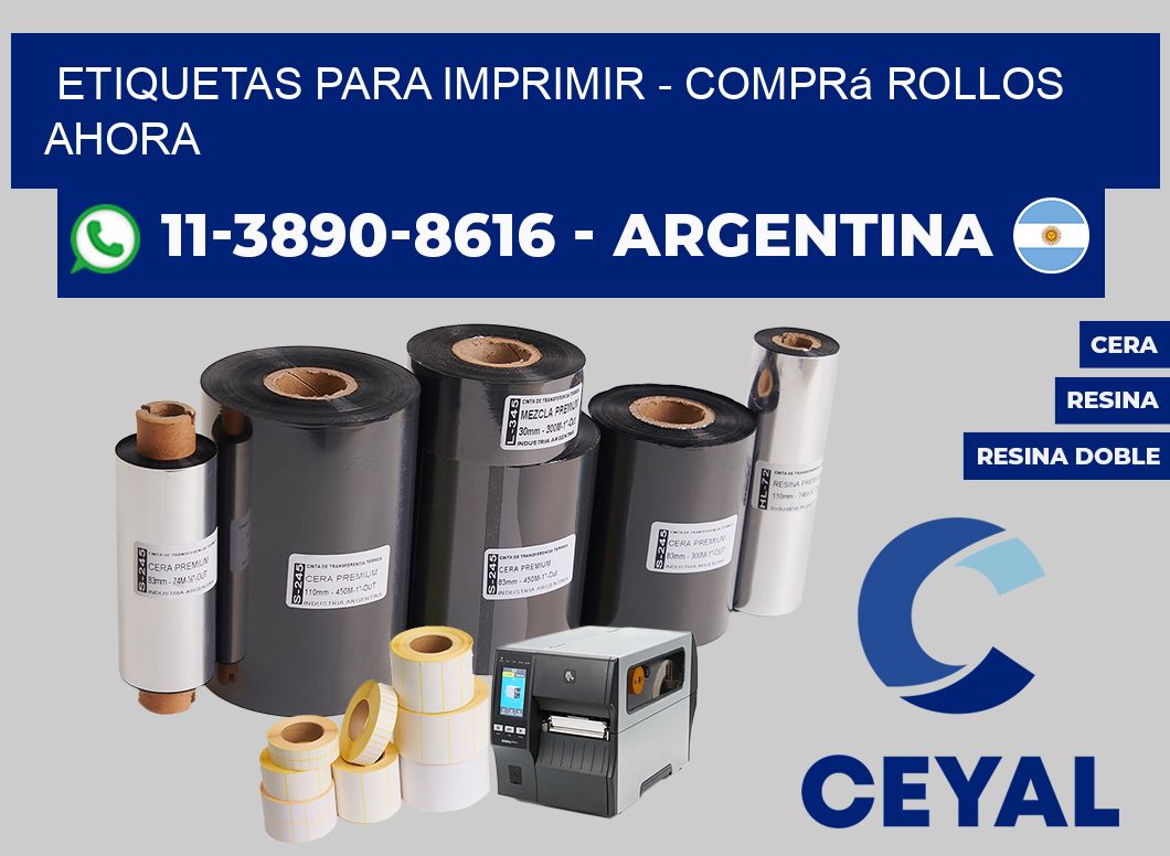 ETIQUETAS PARA IMPRIMIR - Comprá rollos ahora
