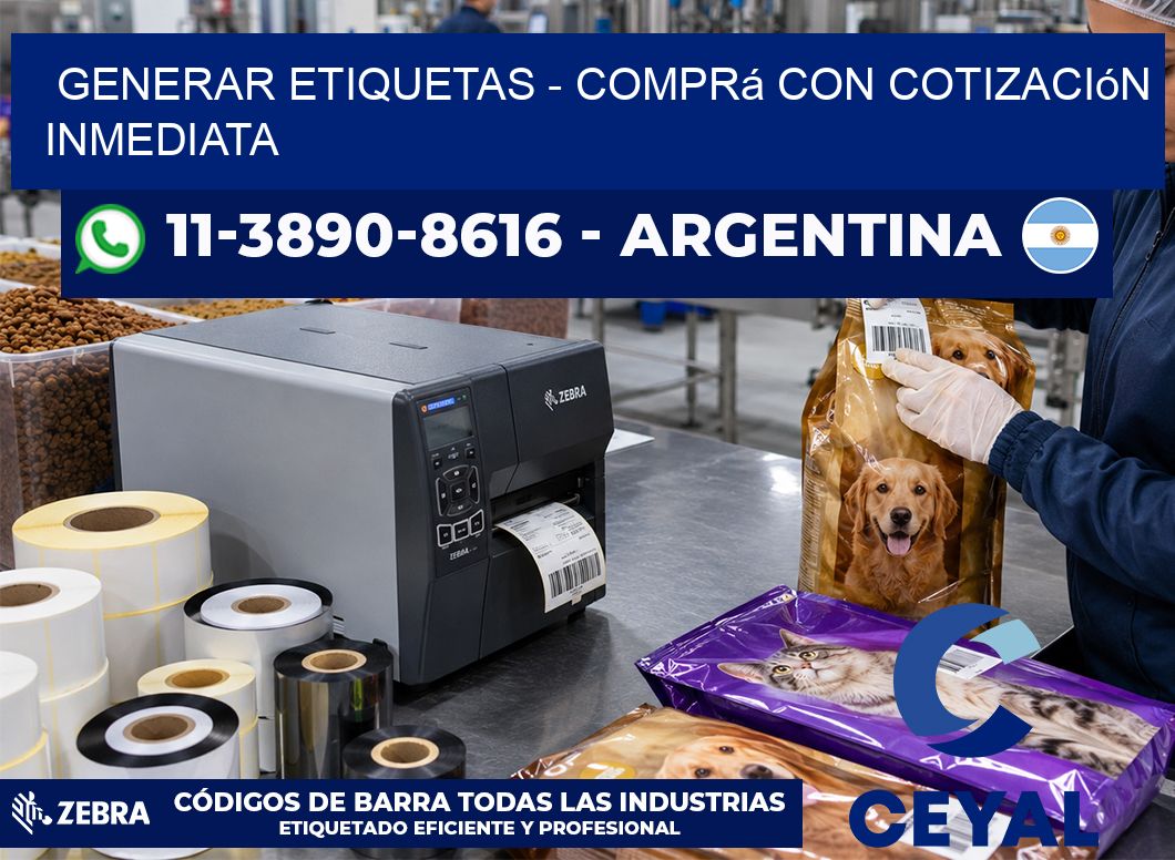 GENERAR ETIQUETAS - Comprá con cotización inmediata