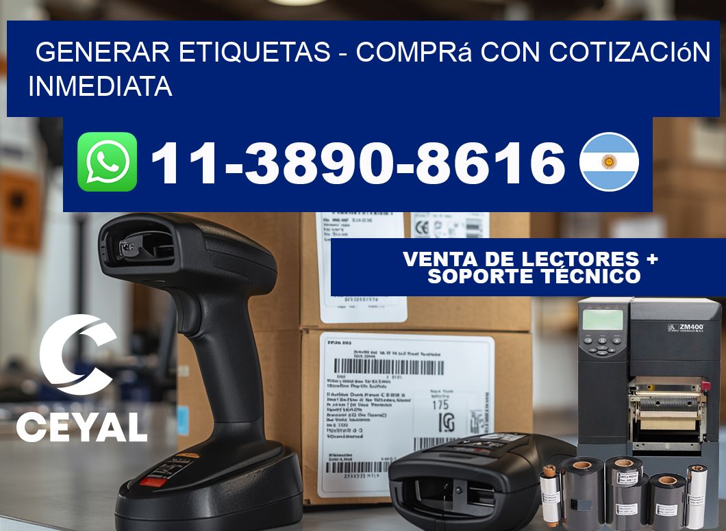 GENERAR ETIQUETAS - Comprá con cotización inmediata