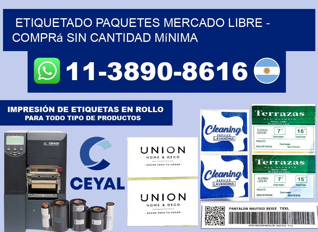 etiquetado paquetes mercado libre - Comprá sin cantidad mínima