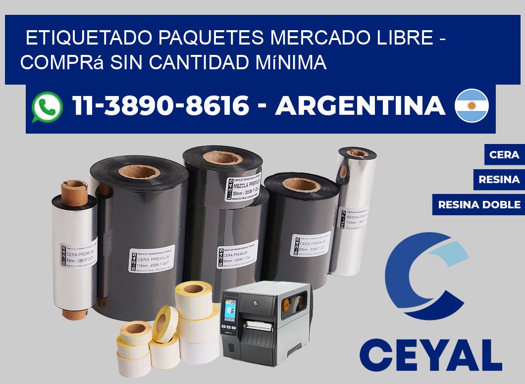 etiquetado paquetes mercado libre - Comprá sin cantidad mínima