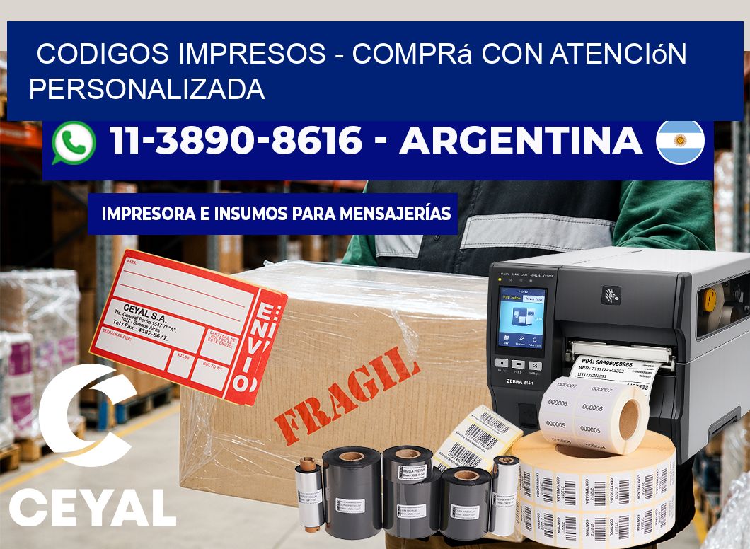 Codigos impresos – Comprá con atención personalizada