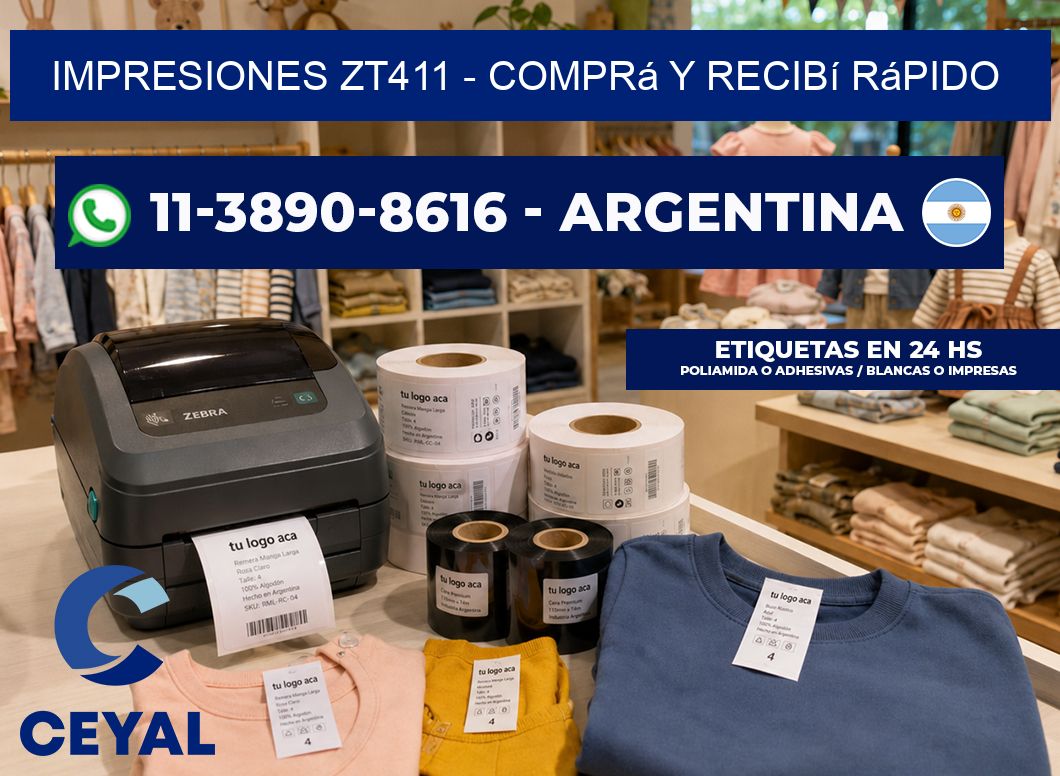 Impresiones ZT411 - Comprá y recibí rápido