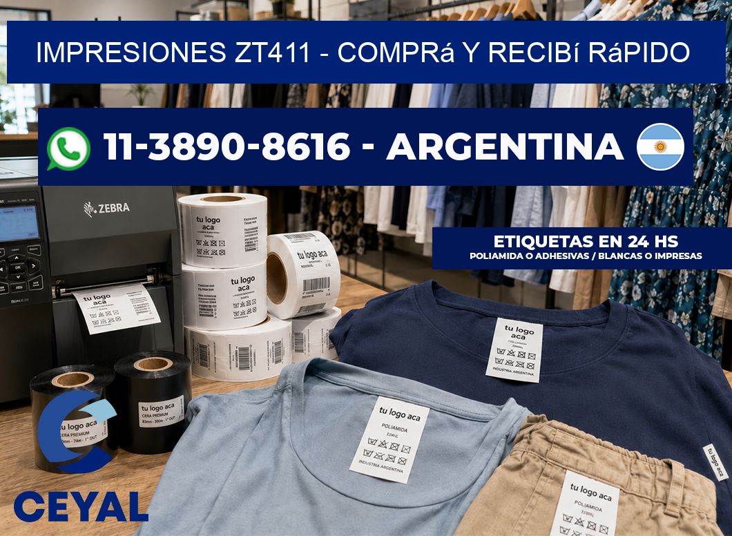 Impresiones ZT411 – Comprá y recibí rápido