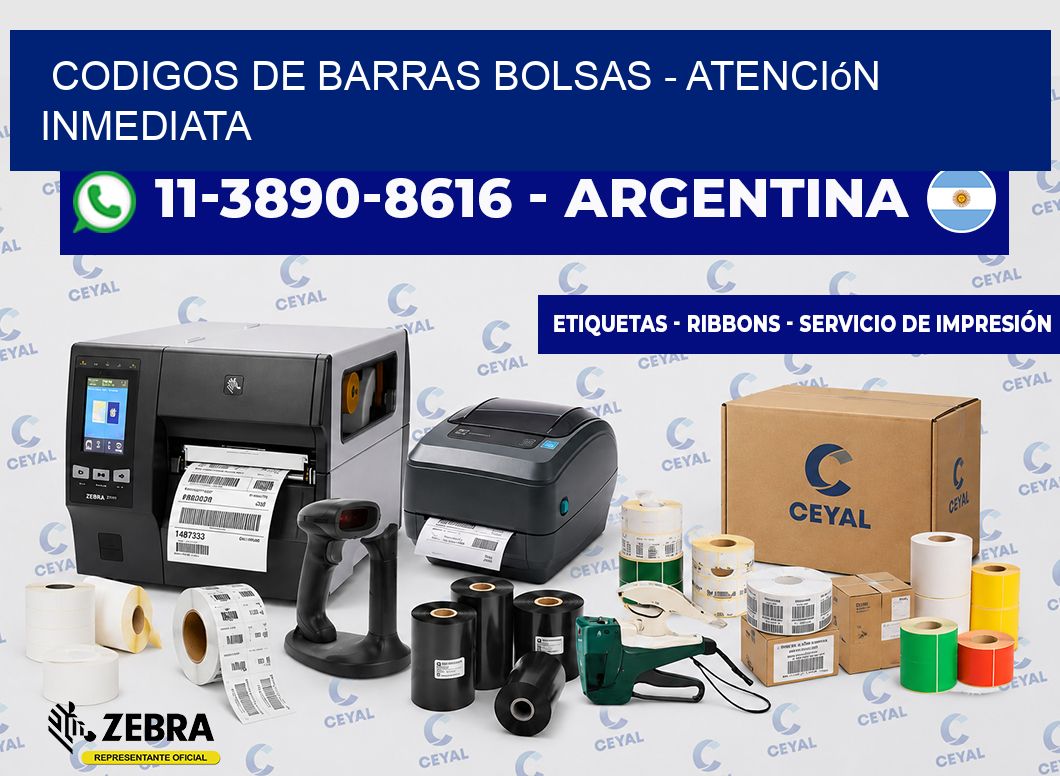 codigos de barras bolsas - Atención inmediata