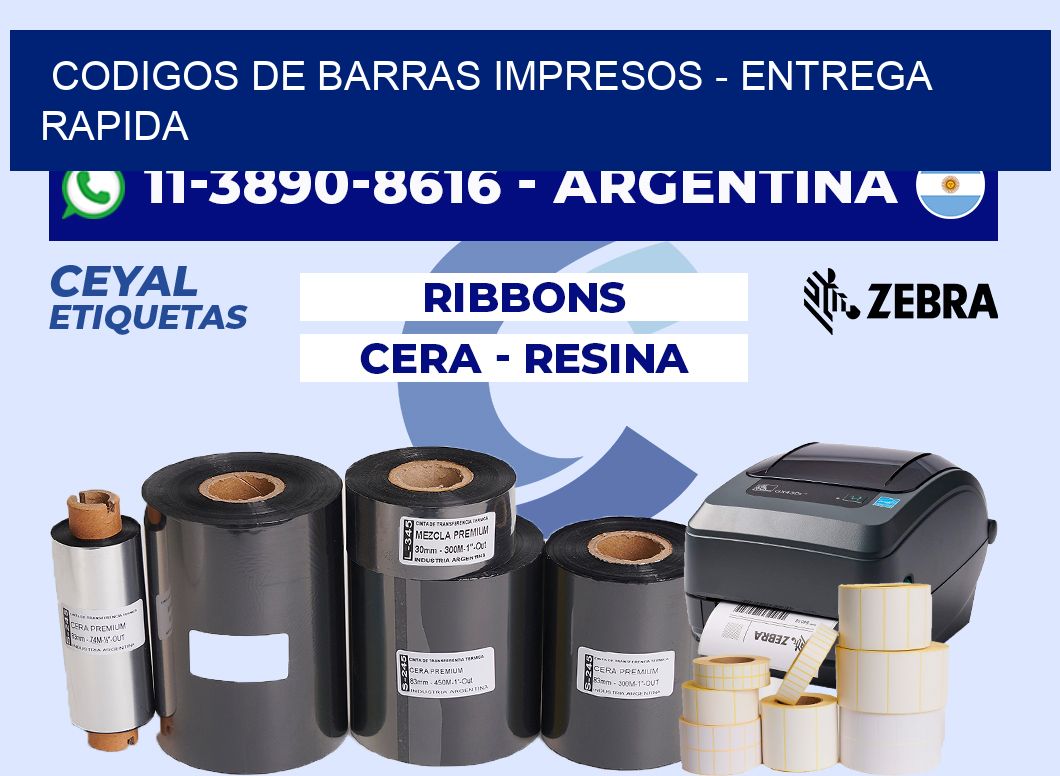 codigos de barras impresos - entrega rapida