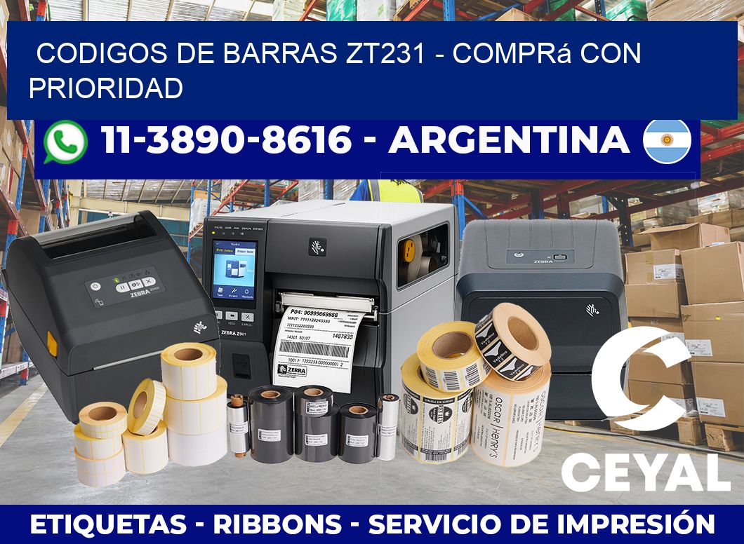 codigos de barras zt231 – Comprá con prioridad